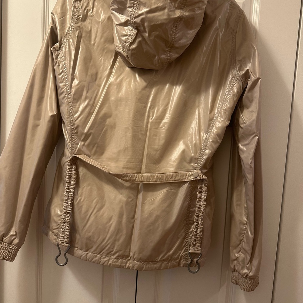 Duvetica Glossy Taupe Hooded Trench Jacket